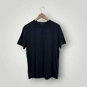 Tom Ford Mens Navy Blue Crew Neck Cotton T-Shirt Size 50 IT/M US